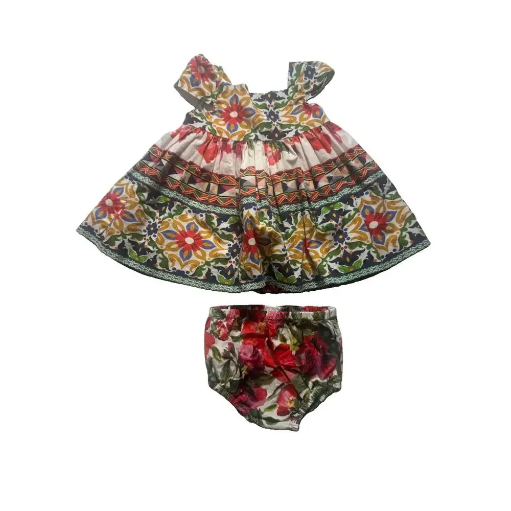 Edgehill Collection Baby Girls Dress Bloomers Set Floral Print 12M Boutique